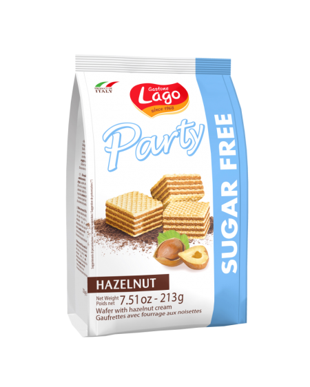 قطع ويفر بنكهة البندق بدون سكر 213غم الحجم العائلي