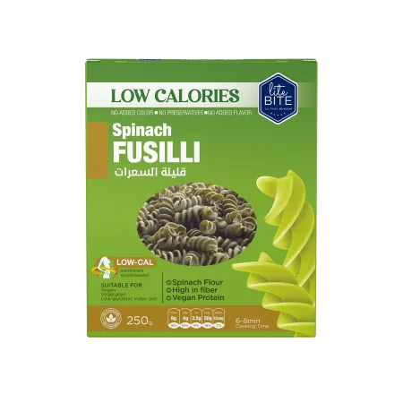 مكرونة السبانخ الحلزونية قليلة السعرات Spinach Fusilli Low Calorie Pasta