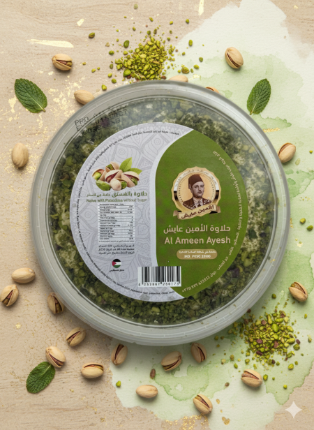 حلاوة بنكهة الفستق الحلبي علبة ٥٠٠غم بدون سكر