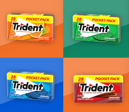 علكة ترايدنت بدون سكر ٢٨ قطعة Trident