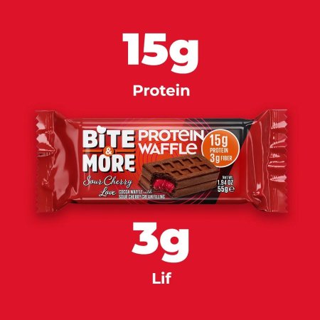 وافل بروتين 15غم بروتين Protein Waffle بنكهة الكرز
