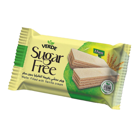 ويفر VERDE بنكهة كريمة الفانيليا بدون سكر