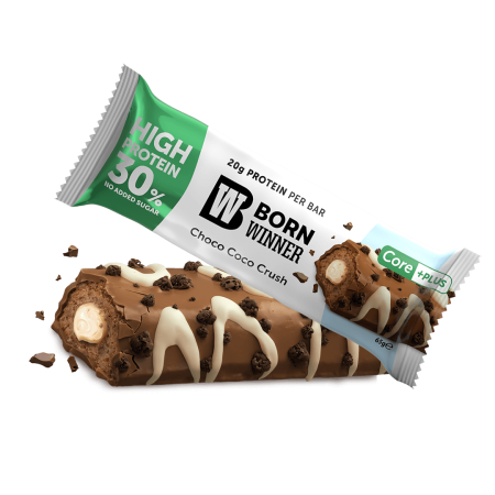 بروتين بار بورن وينر كور بلس 20 غم بروتين بالشوكولاتة وجوز الهند بدون سكر 65 غم