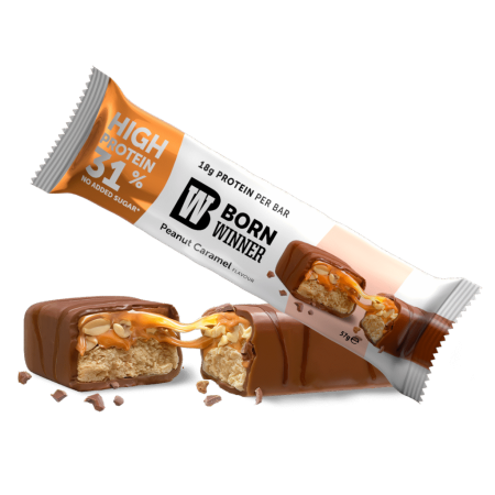 بروتين بار بورن وينر 18 غم بروتين بحشوة الفول السوداني والكراميل بدون سكر 57 غم