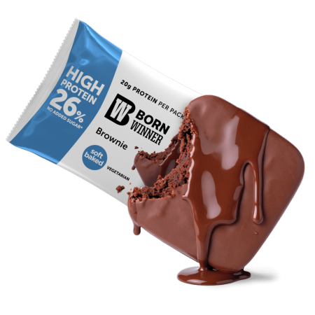 بروتين بار كيك بورن وينر 20 غم بروتين براوني وشوكلاتة بدون سكر 75 غم