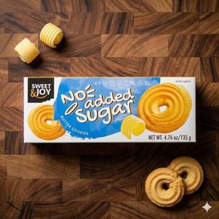 كوكيز مقرمشة بدون سكر مضاف بالزبدة