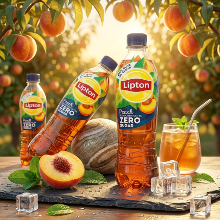 ليبتون شاي مثلج بنكهة الخوخ - صفر سكر (500 مل) - عبوة منعشة وطبيعية
