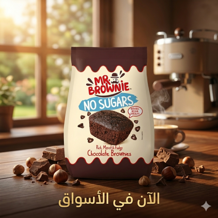 كيك براوني بدون سكر Mr. Brownie تحتوي 8 قطع
