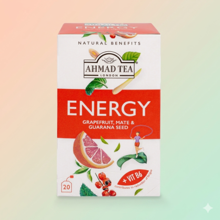 شاي "طاقة" من الجريب فروت والمتة وبذور الغوارانا - احمد تي Ahmad Tea