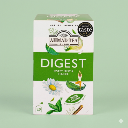 شاي "دايجست" بنكهة النعناع الحلو والشمر - احمد تي Ahmad Tea