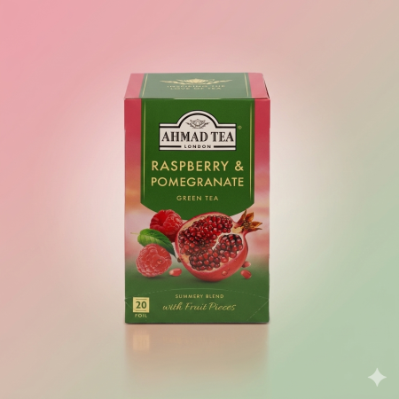 شاي أخضر بنكهة التوت والرمان 20 مغلف من أحمد تي Ahmad Tea