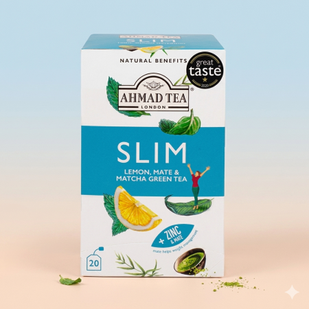شاي أخضر "سليم" بنكهة الليمون والماتيه والماتشا - احمد تي Ahmad Tea