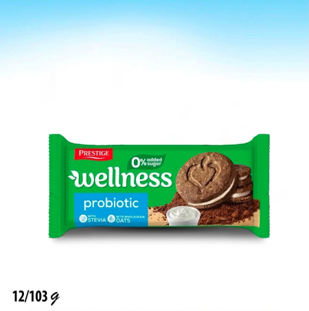 بسكويت ساندويتش (Wellness) مع كريمة البروبيوتيك بدون سكر 103 غم
