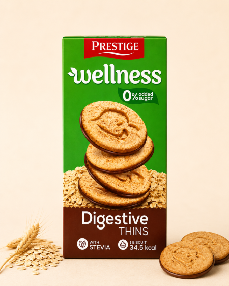 بسكويت دايجستيف (Wellness) مغطى بالشوكولاتة بدون سكر 120 غم