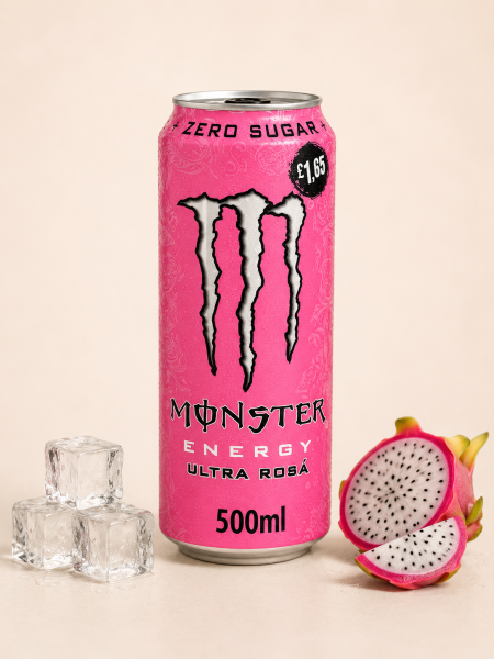 مشروب طاقة ألترا روزا خالٍ من السكر من Monster Energy – 500 مل