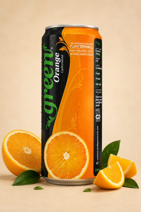 مشروب غازي بنكهة البرتقال خالي من السكر من Green Cola ‏330مل