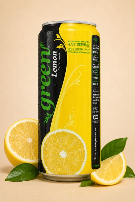 مشروب غازي بنكهة الليمون خالي من السكر من Green Cola ‏330مل