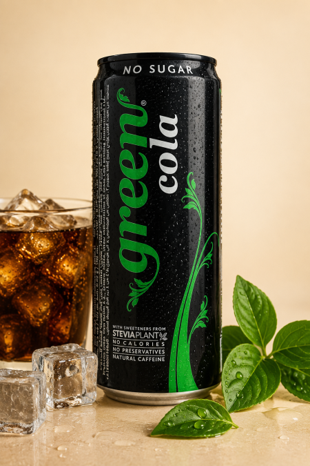 مشروب كولا غازي خالي من السكر من Green Cola ‏330مل