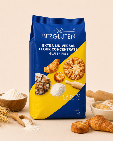 طحين متعدد الاستخدامات خالٍ من الجلوتين من bezgluten 1 كجم