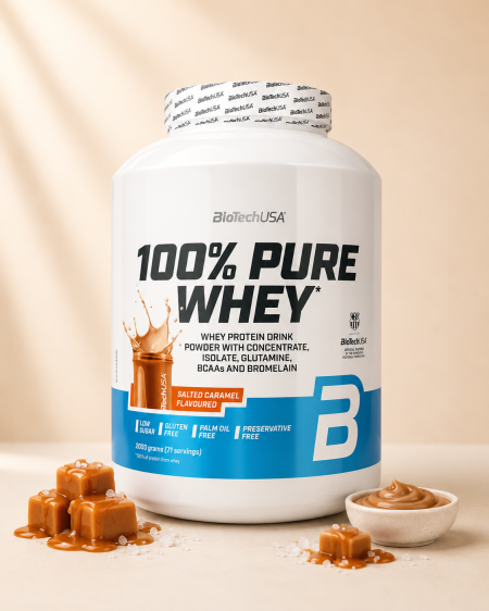 بروتين Pure Whey 100% بنكهة الكراميل المملح من 2270 جم BiotechUSA