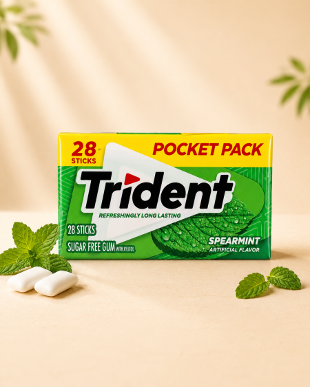 علكة خالية من السكر من Trident – نكهة النعناع الأخضر – 28 قطعة