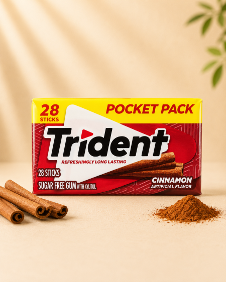 علكة خالية من السكر من Trident – نكهة القرفة – 28 قطعة