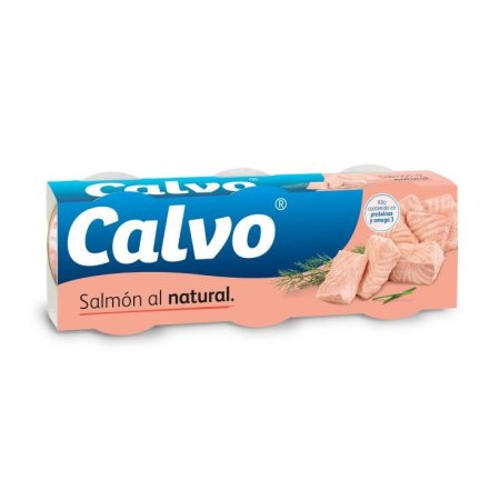 شرائح سلمون طبيعي Calvo ، 3 علب