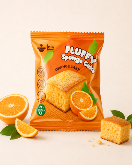 كيك إسفنجي منزلي بنكهة البرتقال بدون سكر وبدون لاكتوز مضاف من Laly Bakery