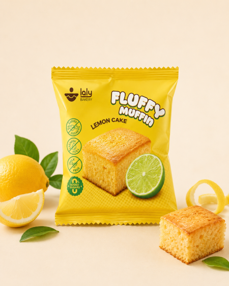 كيك إسفنجي منزلي بنكهة الليمون بدون سكر وبدون لاكتوز مضاف من Laly Bakery