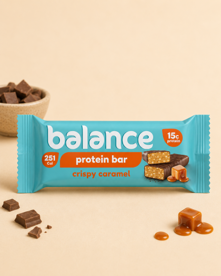بروتين بار Balance على بالبروتين 15غم بروتين وزن 70غم بنكهة الكراميل
