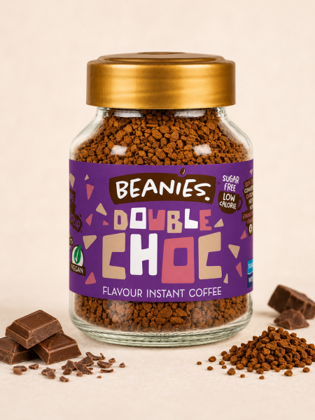 قهوة فورية بنكهة الشوكولاتة المزدوجة خالية من السكر beanies
