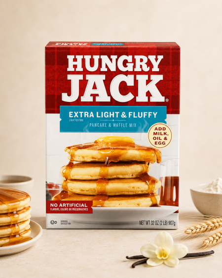 خليط بان كيك ووافل خفيف وهش 907 غرام من Hungry Jack