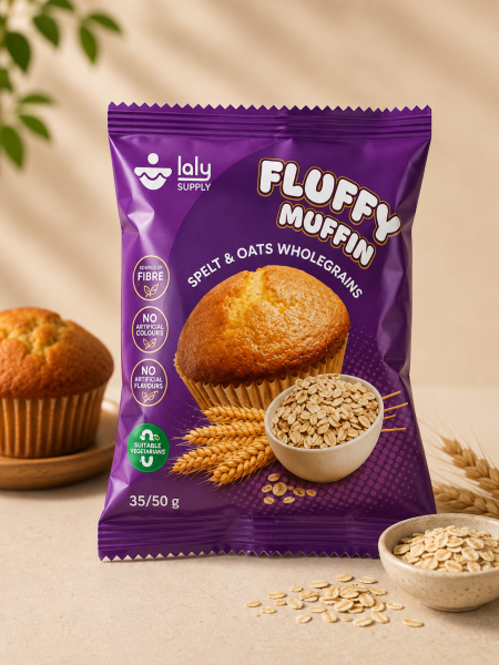 مافن بالحبوب الكاملة والسبلت والشوفان من 50 غم من Laly Supply