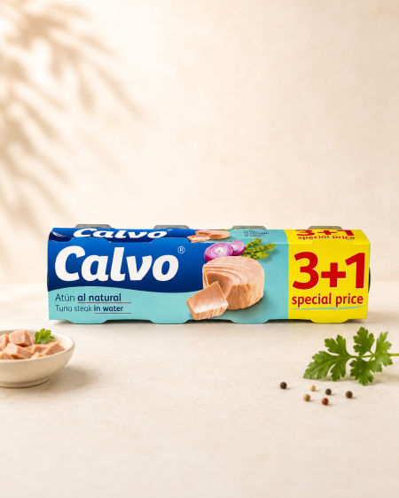 تونا بالماء Calvo العبوة 4 علب