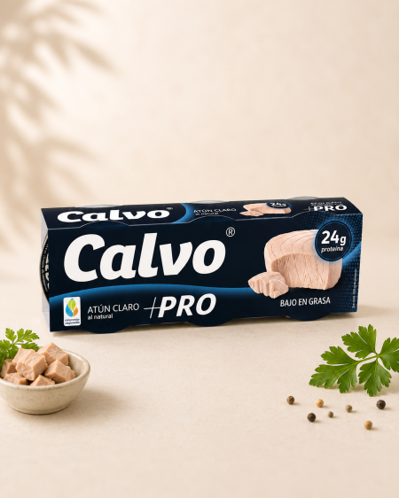 تونا Calvo بدون اضافات 3 علب عالية البروتين وقليلة الدهون