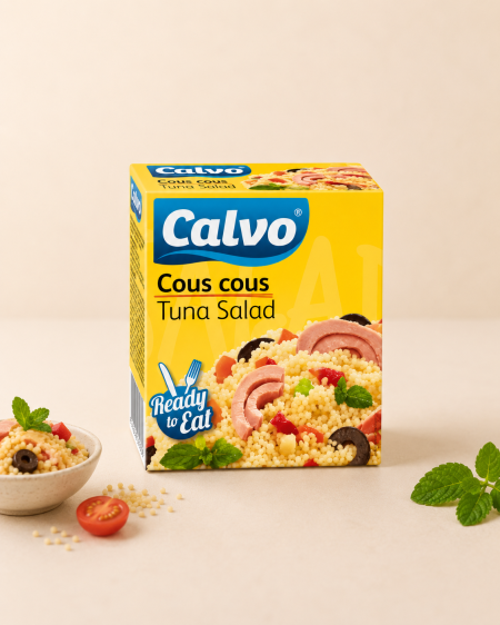 سلطة تونا Calvo مع مزيج الخضروات والكسكس 150غم