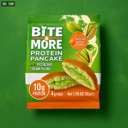 بان كيك بروتين Bite&More بنكهة البستاشيو بدون سكر