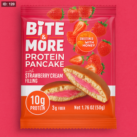 بان كيك بروتين Bite&More بنكهة الفراولة بدون سكر