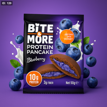 بان كيك بروتين Bite&More بنكهة البلوبري بدون سكر