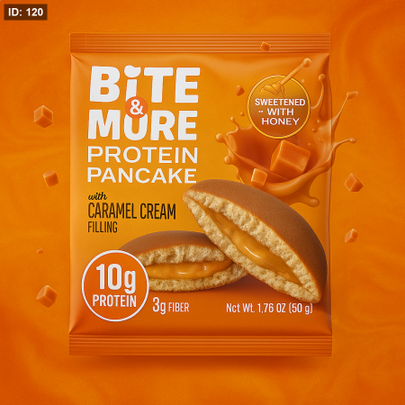 بان كيك بروتين Bite&More بنكهة الكراميل بدون سكر
