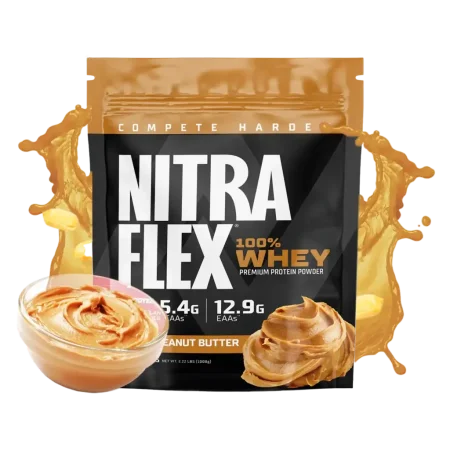 بروتين باودر Nitra flex 100%whey Protein نكهة الفول السوداني