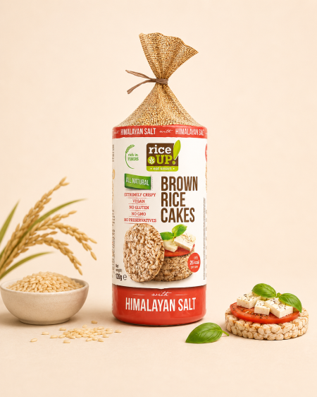 كعك الأرز البني خالي من الجلوتين من Rice UP! – بملح الهيمالايا – 120 غم