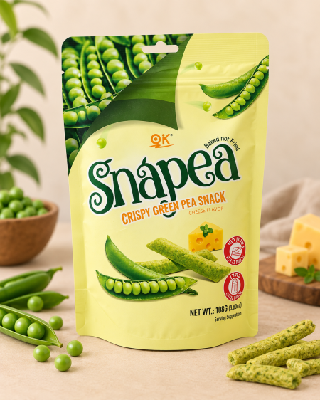 شيبس البازلاء المقرمش من Snapea – نكهة الجبنة – 108 غم