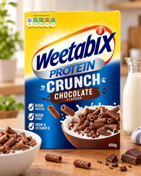 حبوب إفطار بروتين كرانش بالشوكولاتة 450 غم من Weetabix