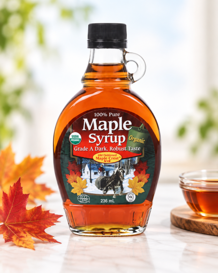 Maple Maple Syrup Grade A Dark شراب القيقب العضوي 236ml