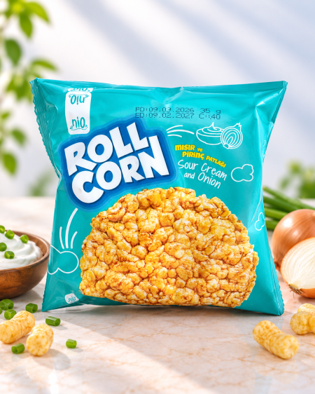 كعك الذرة بنكهة الكريمة الحامضة والبصل 35غرام من Roll Corn