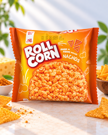كعك الذرة بنكهة الناتشوز 35غرام من Roll Corn