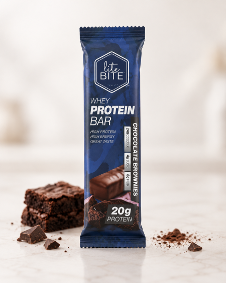 بروتين بار بشوكولاتة البراوني 20غم بروتين Lite Bite