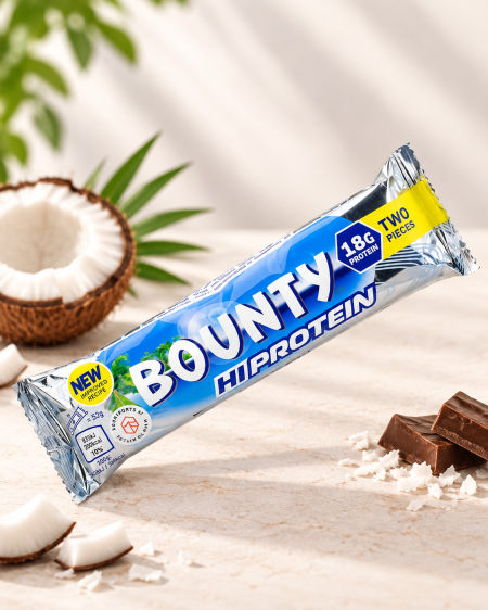 بروتين بار بنكهة جوز الهند 52 غم 18 غم بروتين من Bounty