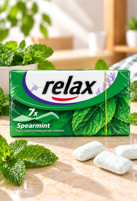 علكة خالية من السكر بنكهة النعناع الأخضر من Relax